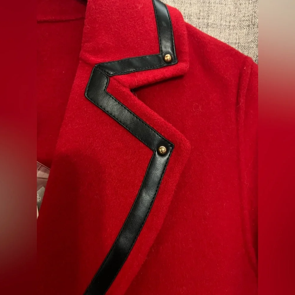 NWT Red Wool Coat - Picture 4 of 6